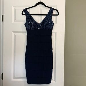 Navy blue sequined bodycon dress size 5/6